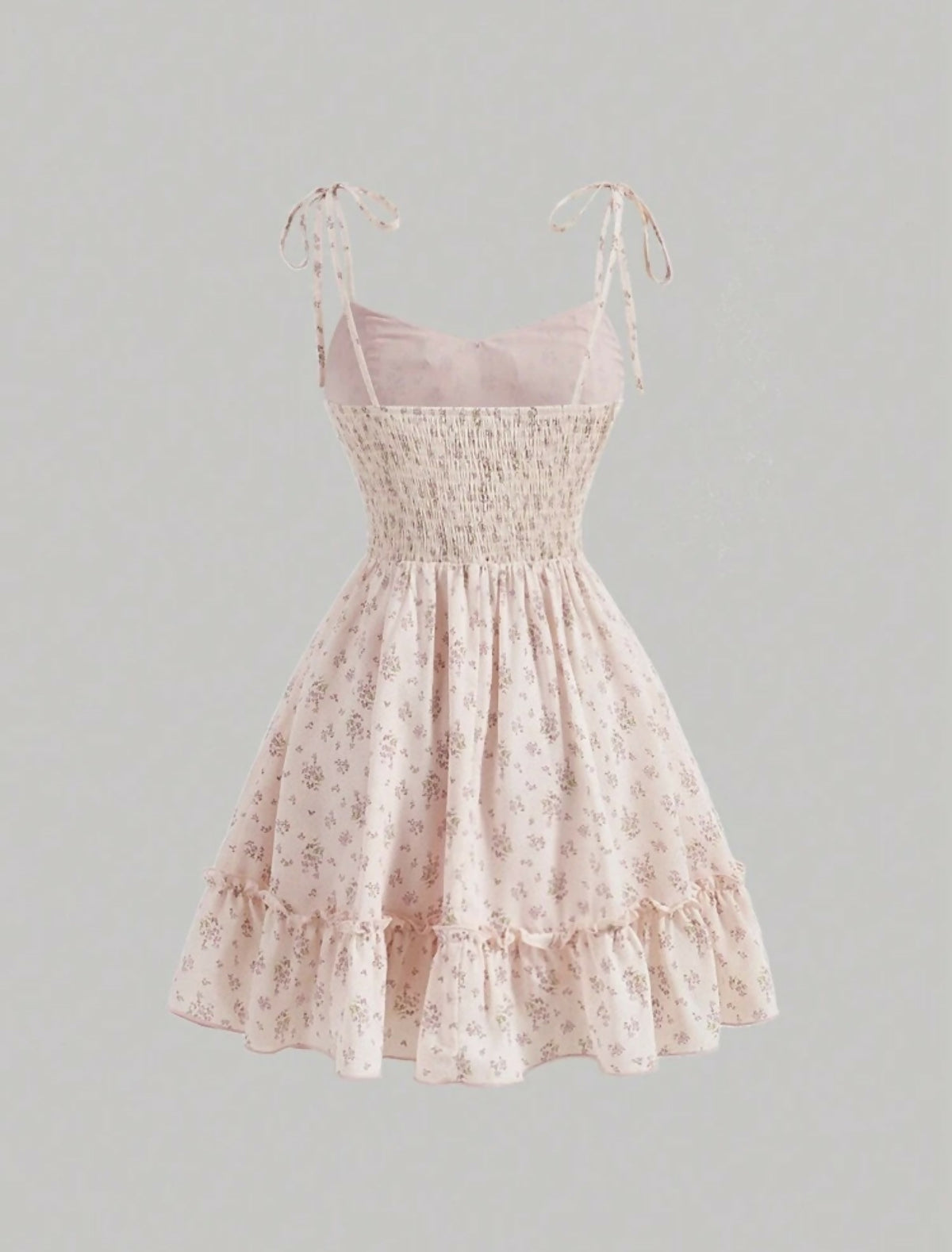 Light pink ditsy floral sundress