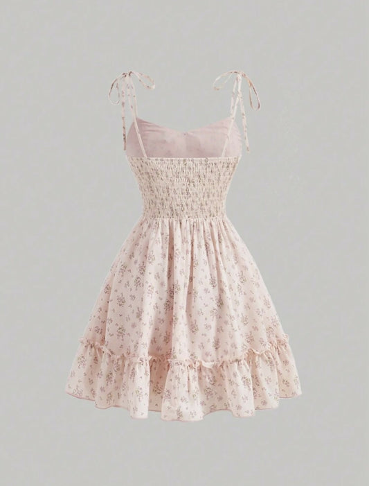 Light pink ditsy floral sundress