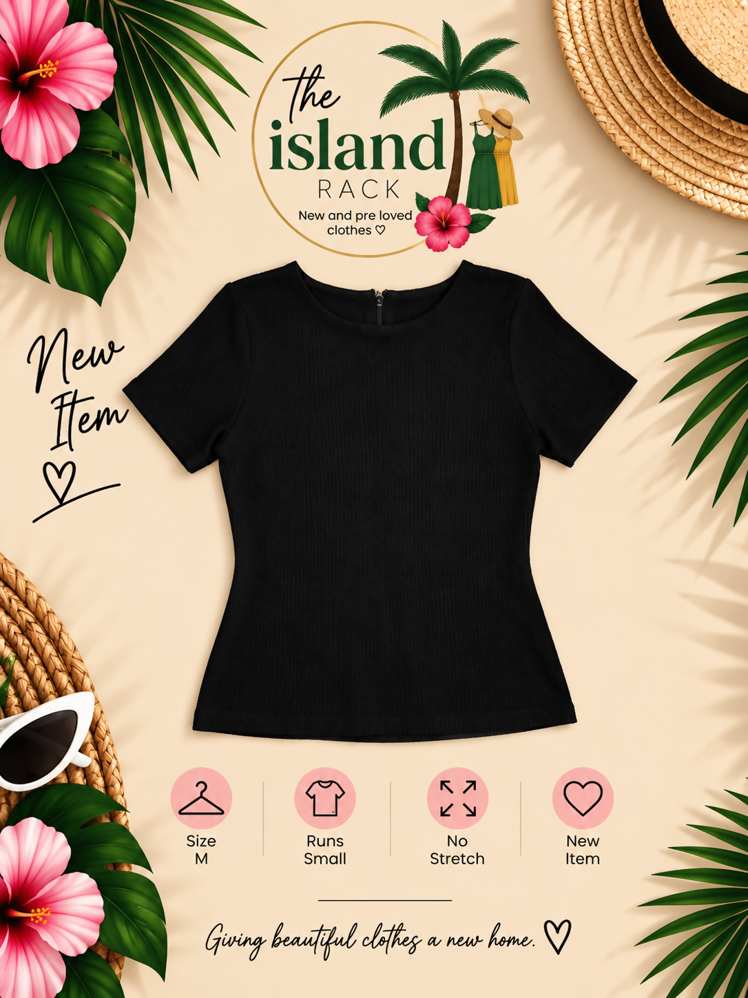 Black Ribbed Blouse