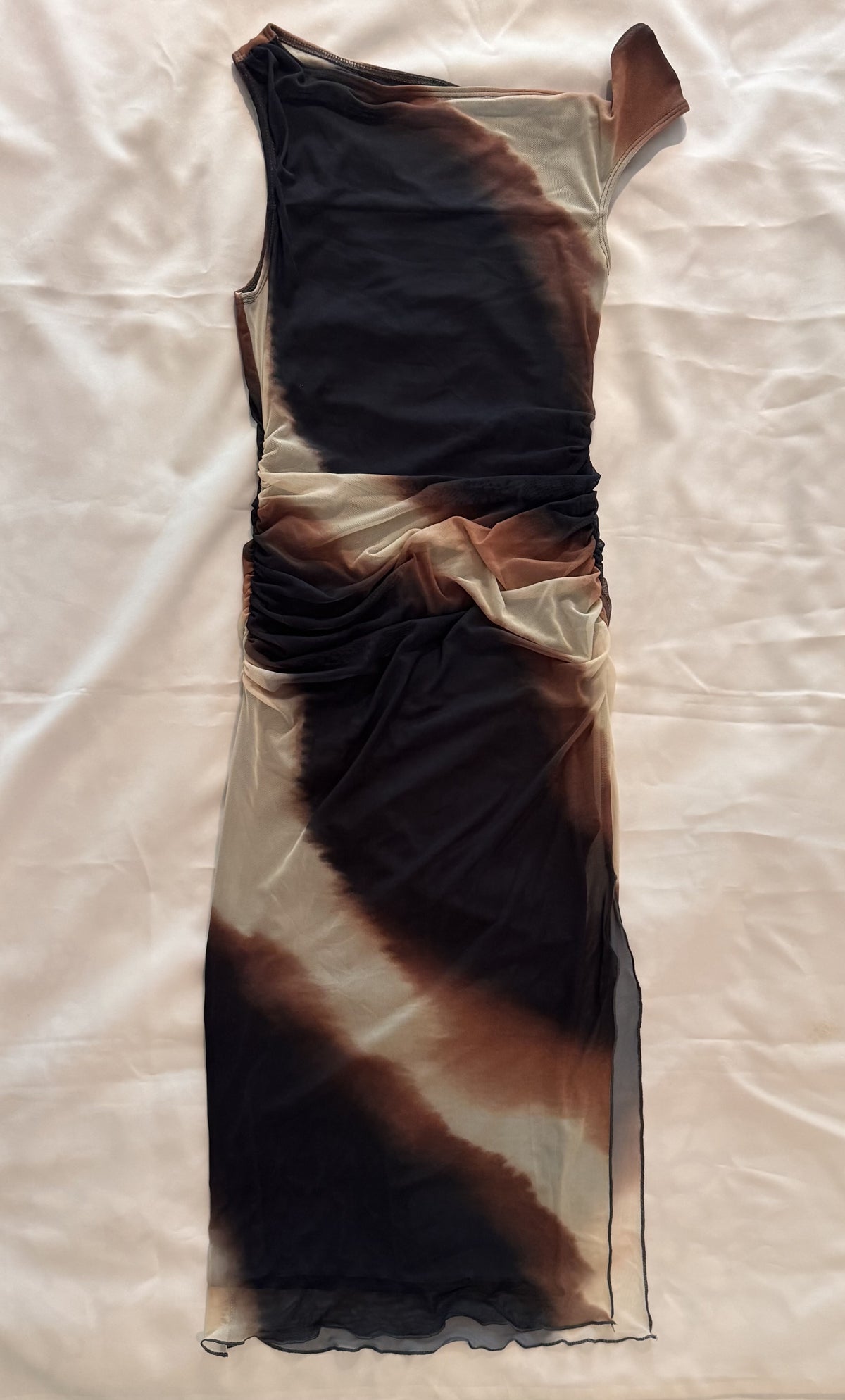 Earth toned mesh midi dress