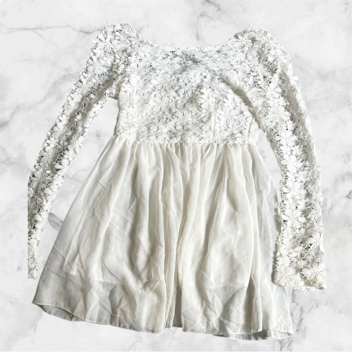Crochet Daisy Lace Skater Dress