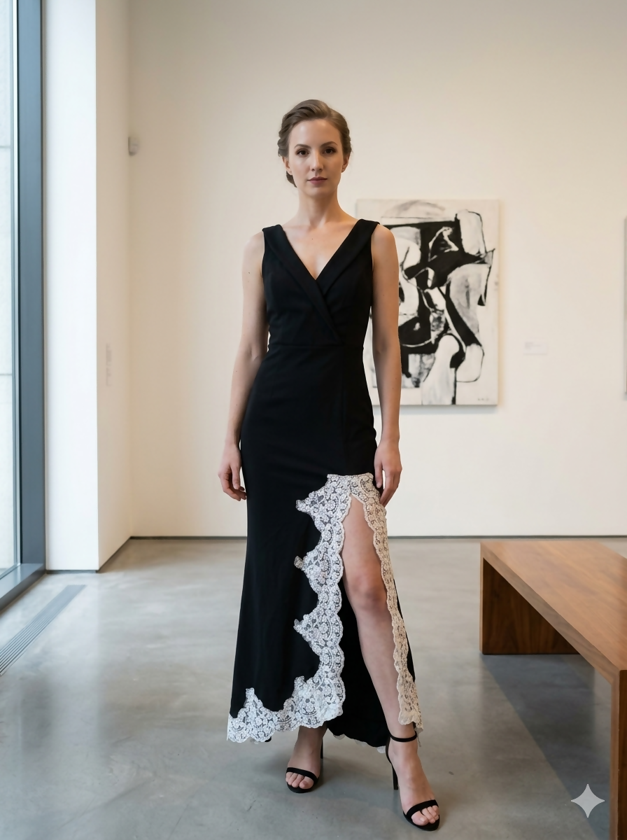Black dress with lace details