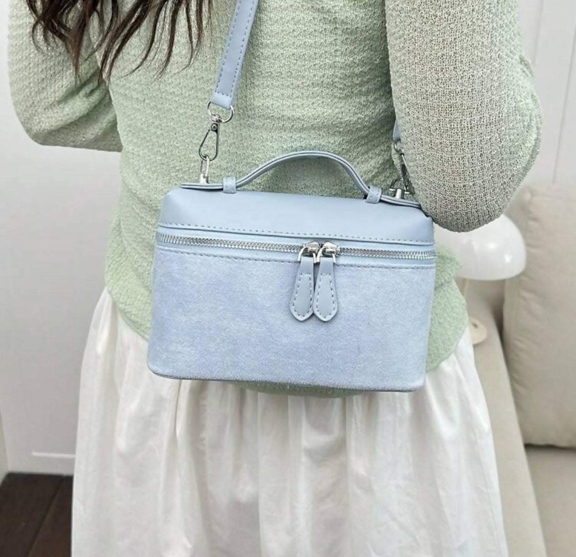 Solid color Suede crossbody bag