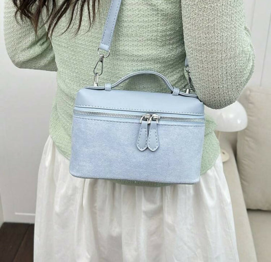 Solid color Suede crossbody bag