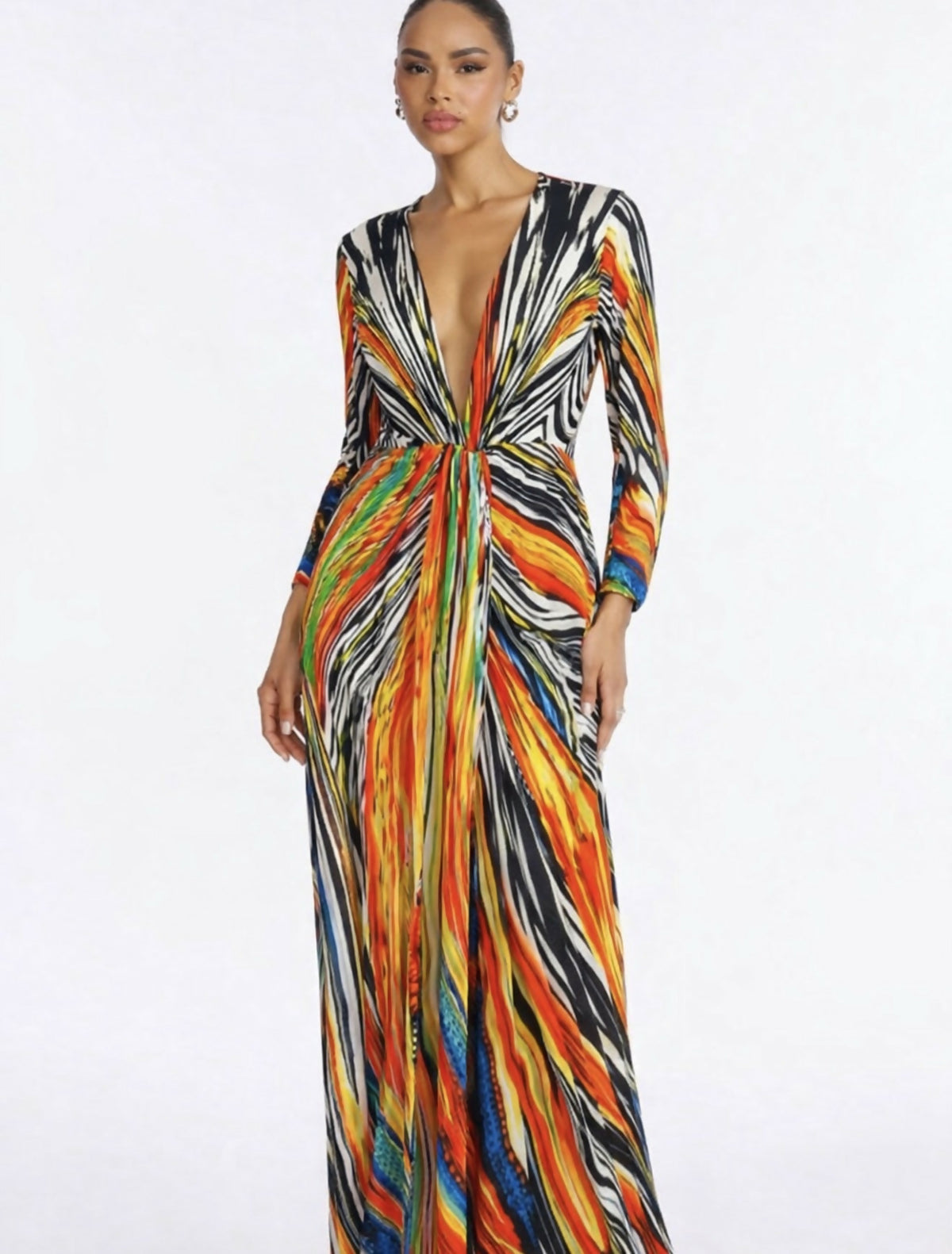 Vibrant Abstract Print Maxi Dress