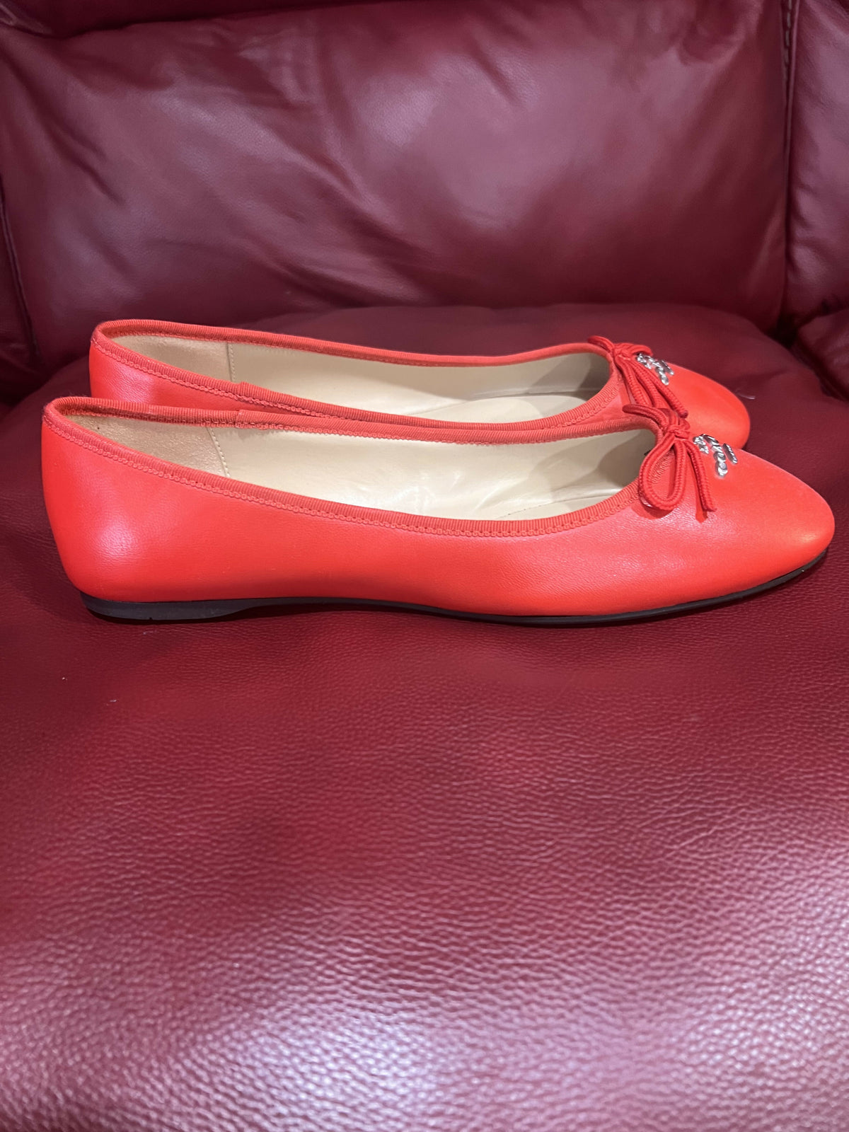 Red Coach ballet flats