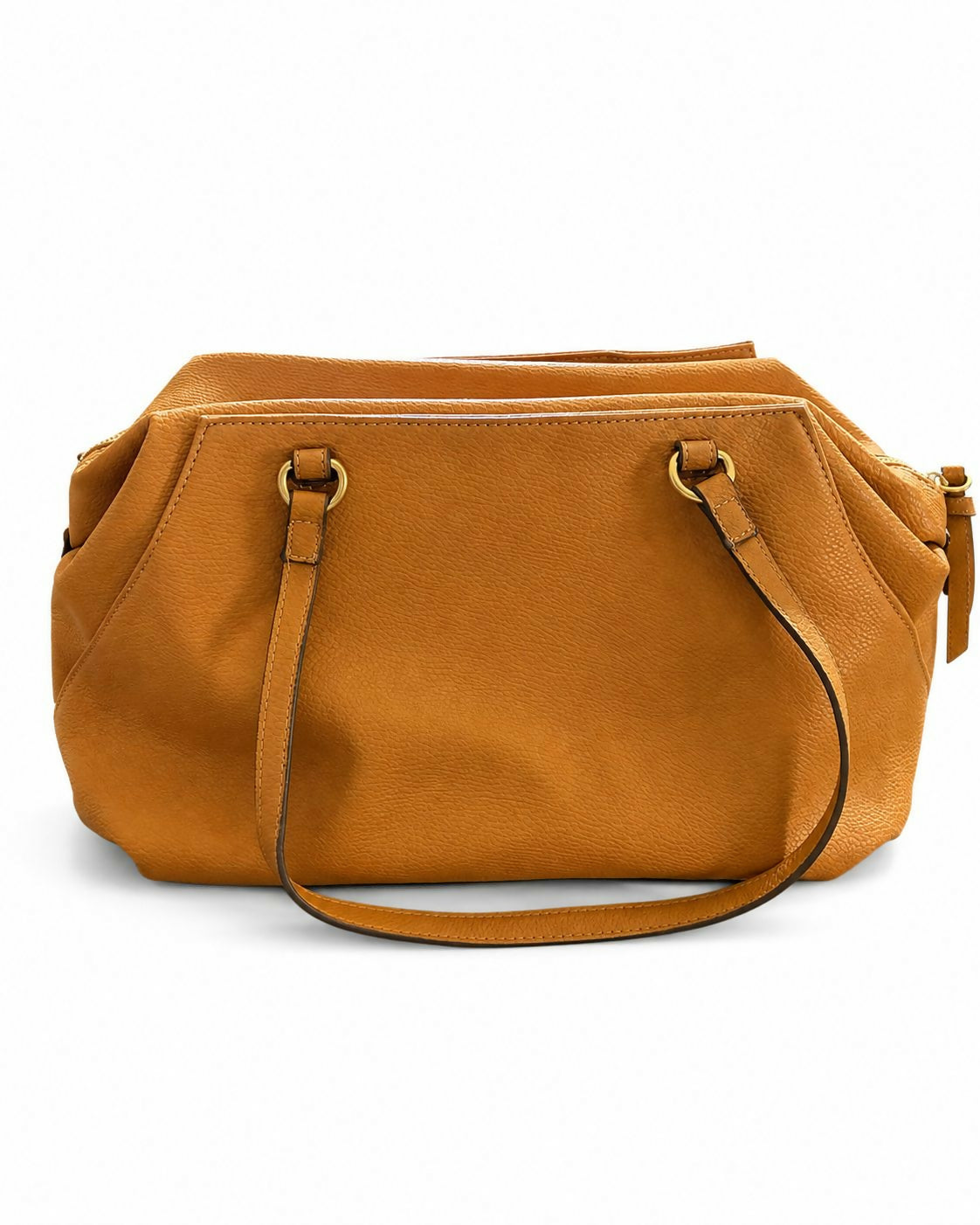 Foley + Corinna Cognac Pebbled Shoulder Tote / Satchel | Gold-Tone Hardware