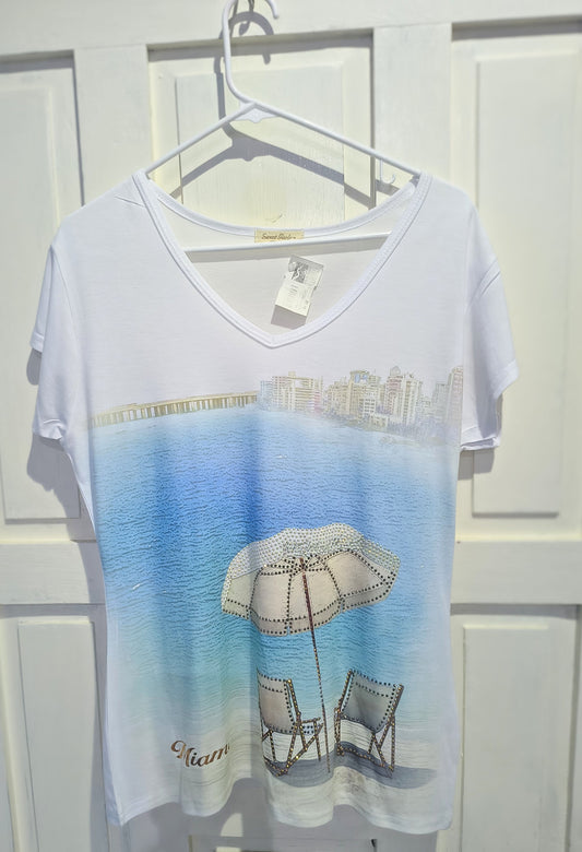 V- Neck Short Sleeve Miami Top