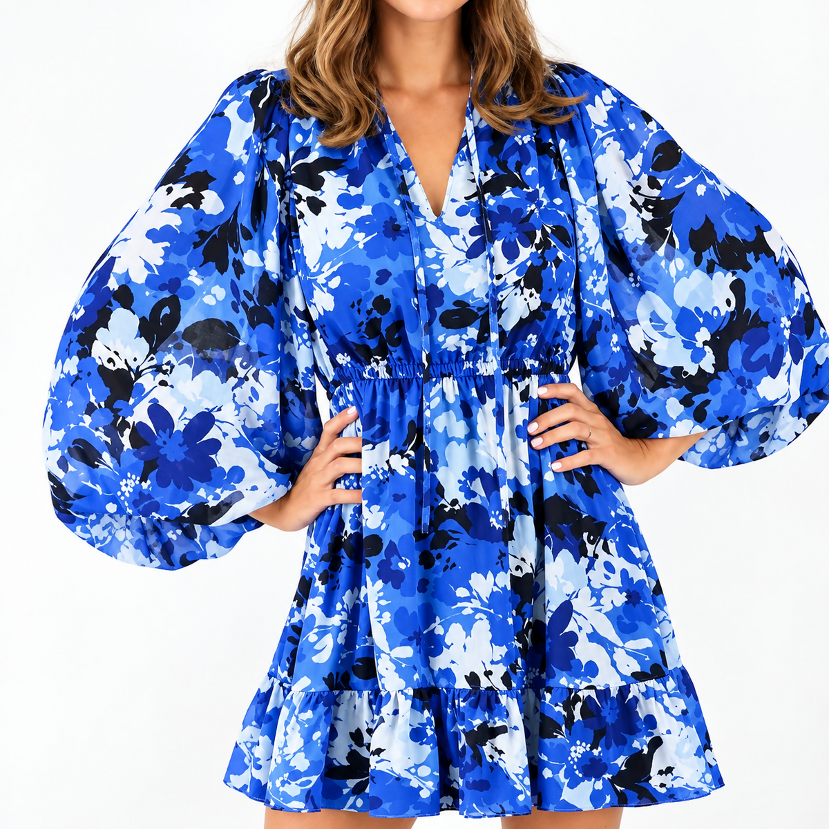 SUGAR LIPS Floral Blue Dress