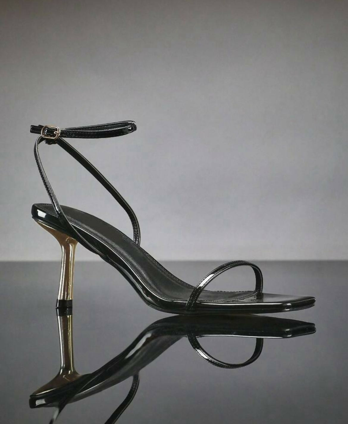 Ankle Strap Buckle - Square Toe Heeled Sandal (Pre-loved)