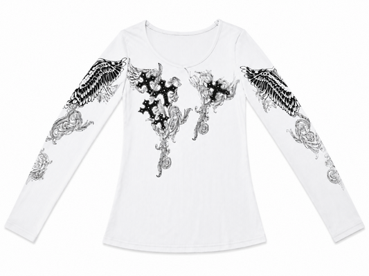 Y2K Cross Long Sleeve Top