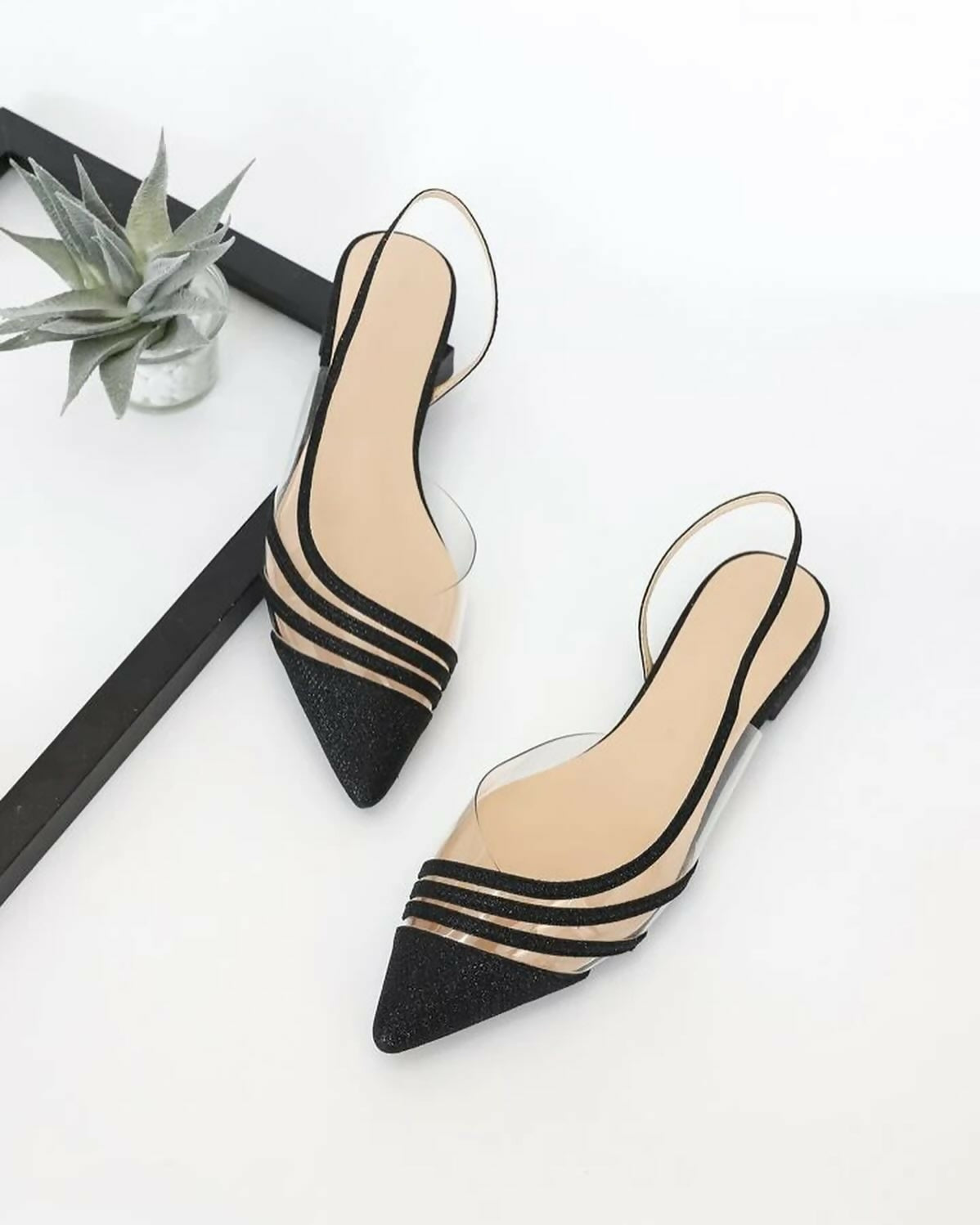 (NEW) Glitter Slingback Flats