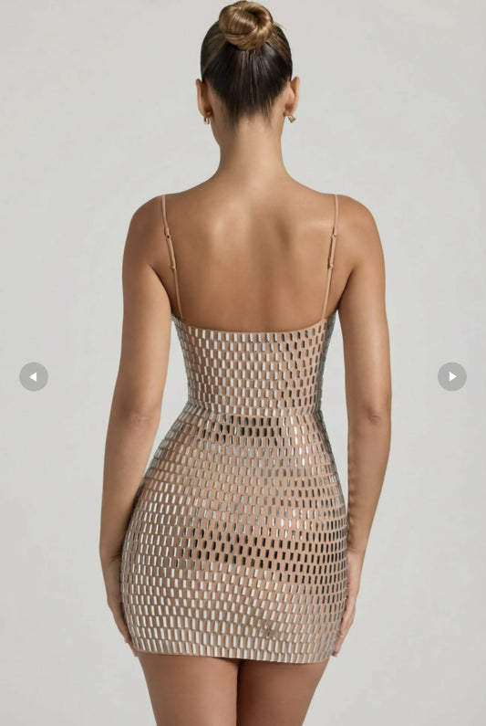 Nude mesh dress
