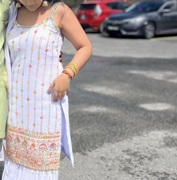 Lilac Strap Shalwar with Shawl