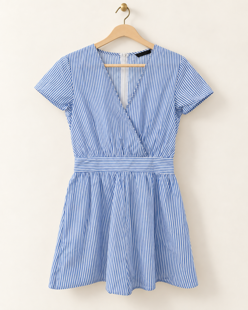 Shein Blue Skies Stripe Romper