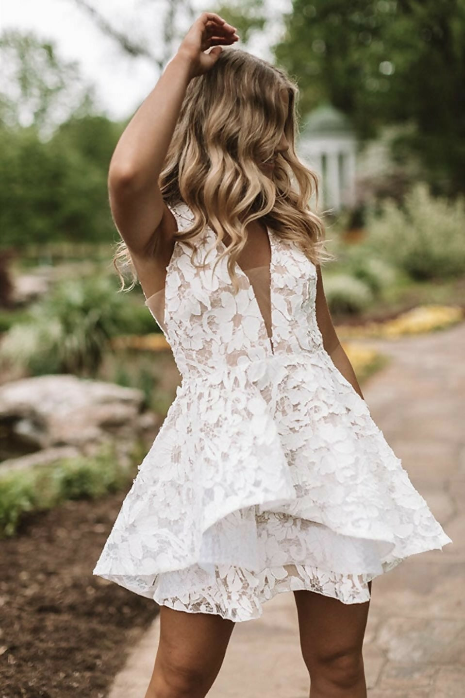 (NEW) Floral Lace Appliqué Dress