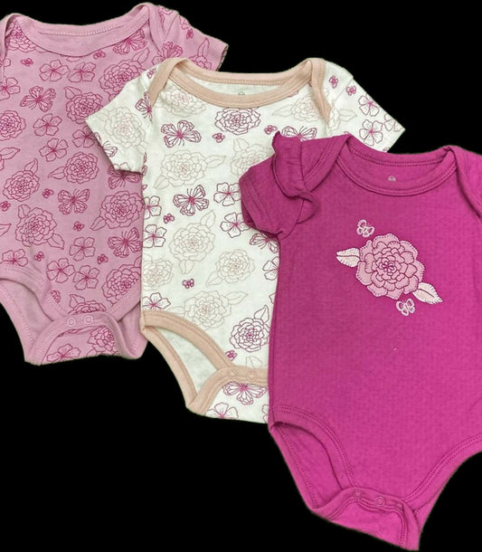 Tinytots Baby girl 3pc floral onsie set size 6/9 mths