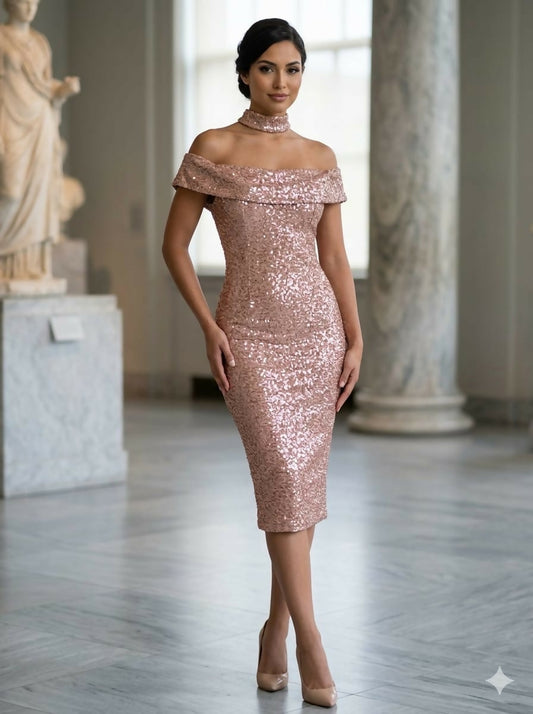 The Evening Icon Dusty Pink Cocktail Dress