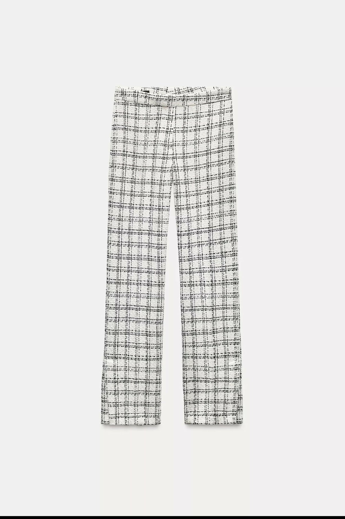 ZARA WHITE & BLACK TWEED WIDE LEG PANTS
