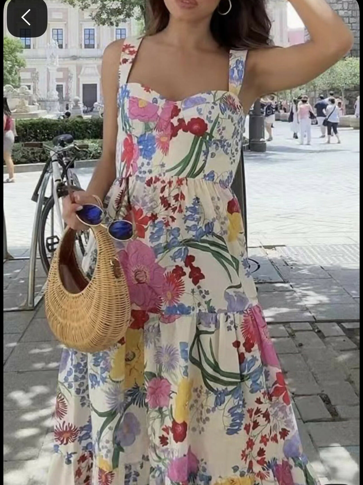 ZARA FLORAL PRINT MIDI DRESS