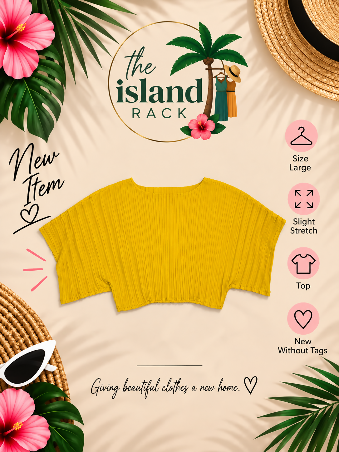 SHEIN Yellow Pleated Top