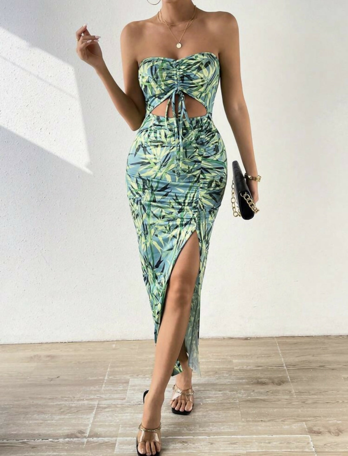 Tropical print dress