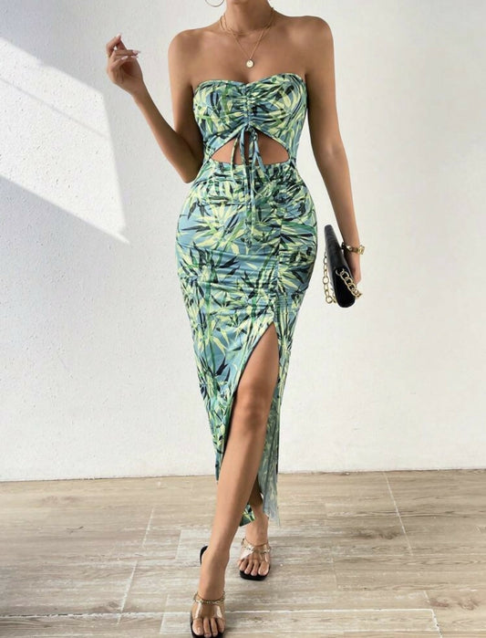 Tropical print dress