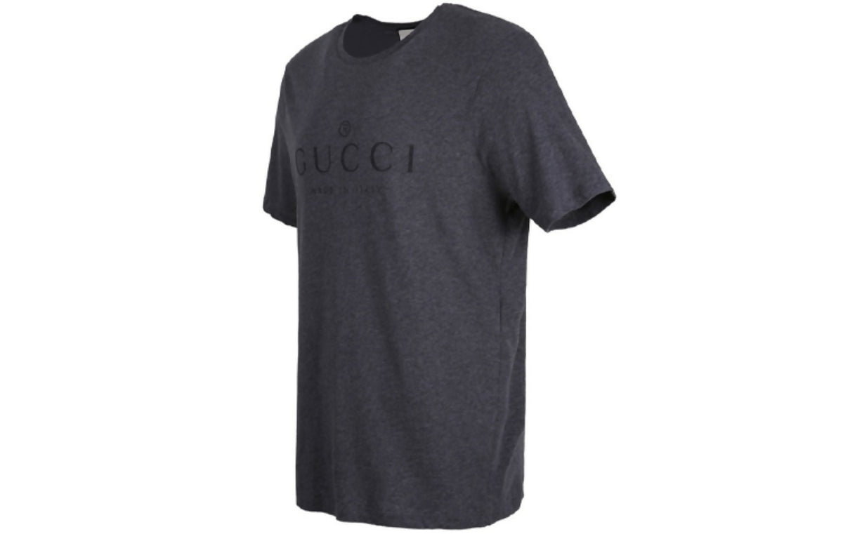 Gucci Logo Cotton T-Shirt – Grey