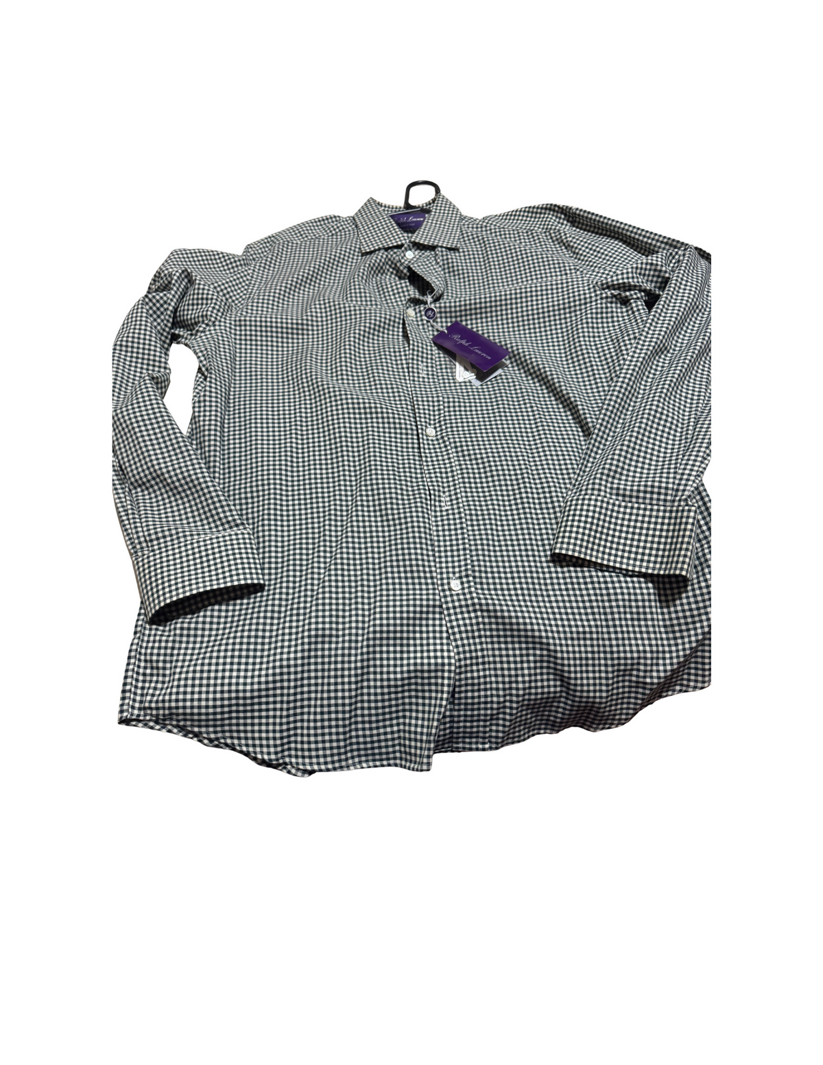 Ralph Lauren Purple Label Gingham Dress Shirt – Green/Cream, NWT (Sz 16½)