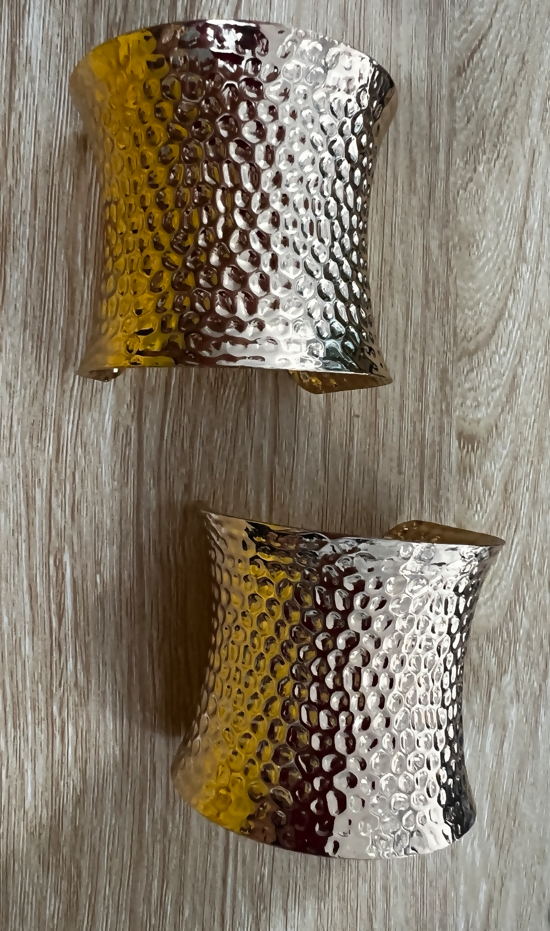 Hammered Gold Cuff Bracelets(Costume Jewelry)