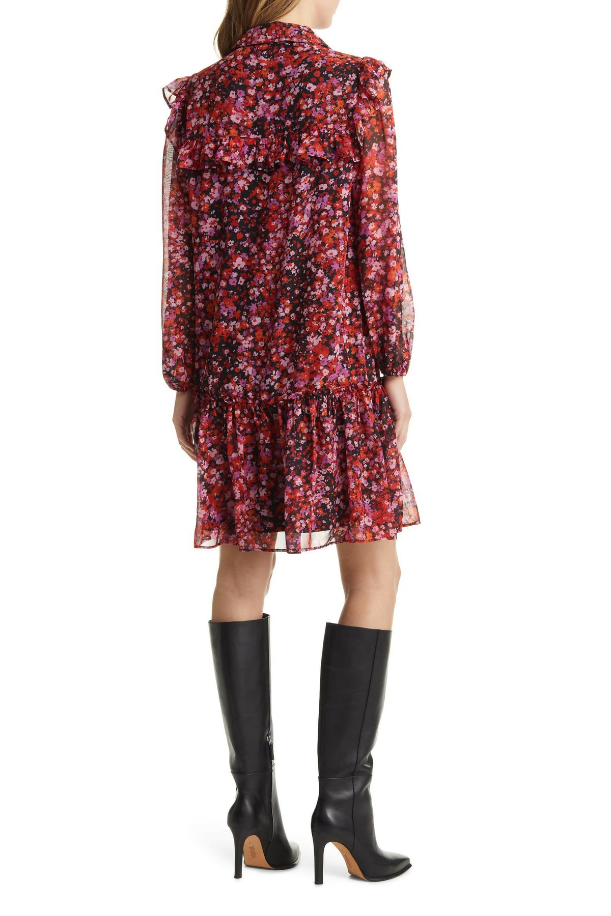 ADRIANNA PAPELL Floral Chiffon Dress