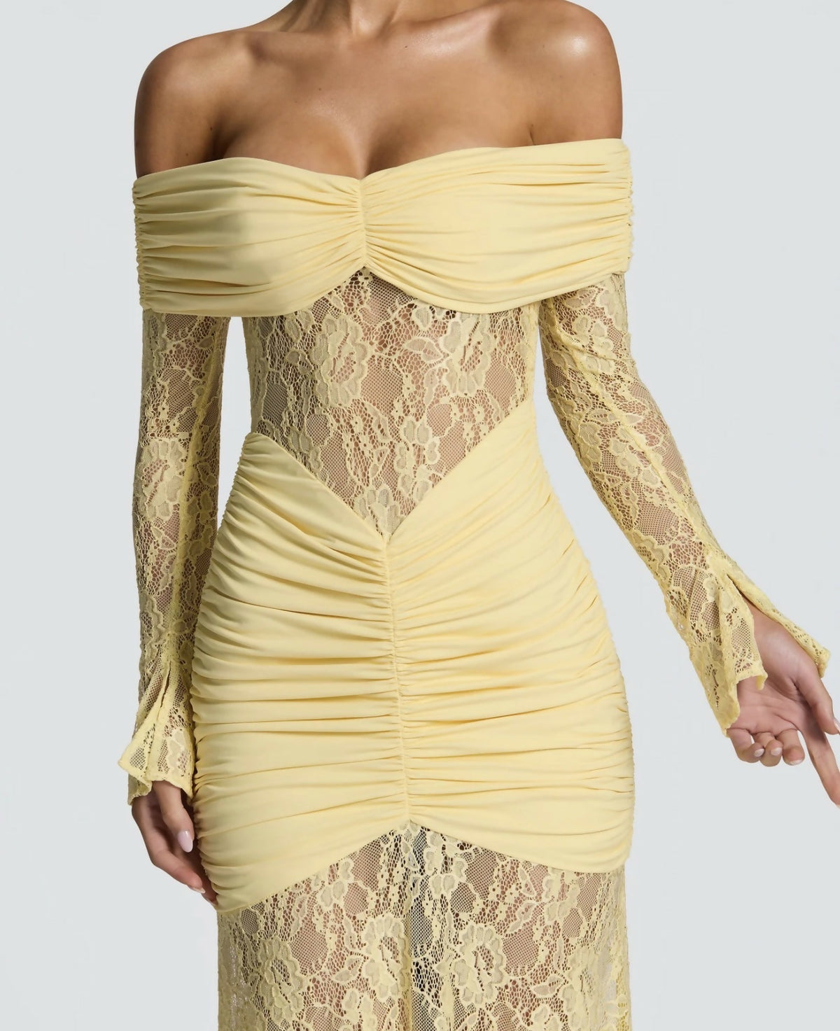 Yellow Formal dress.