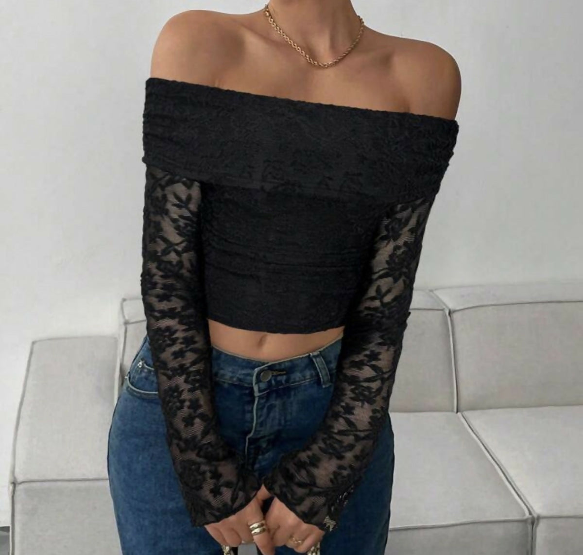 Off Shoulder Lace Top