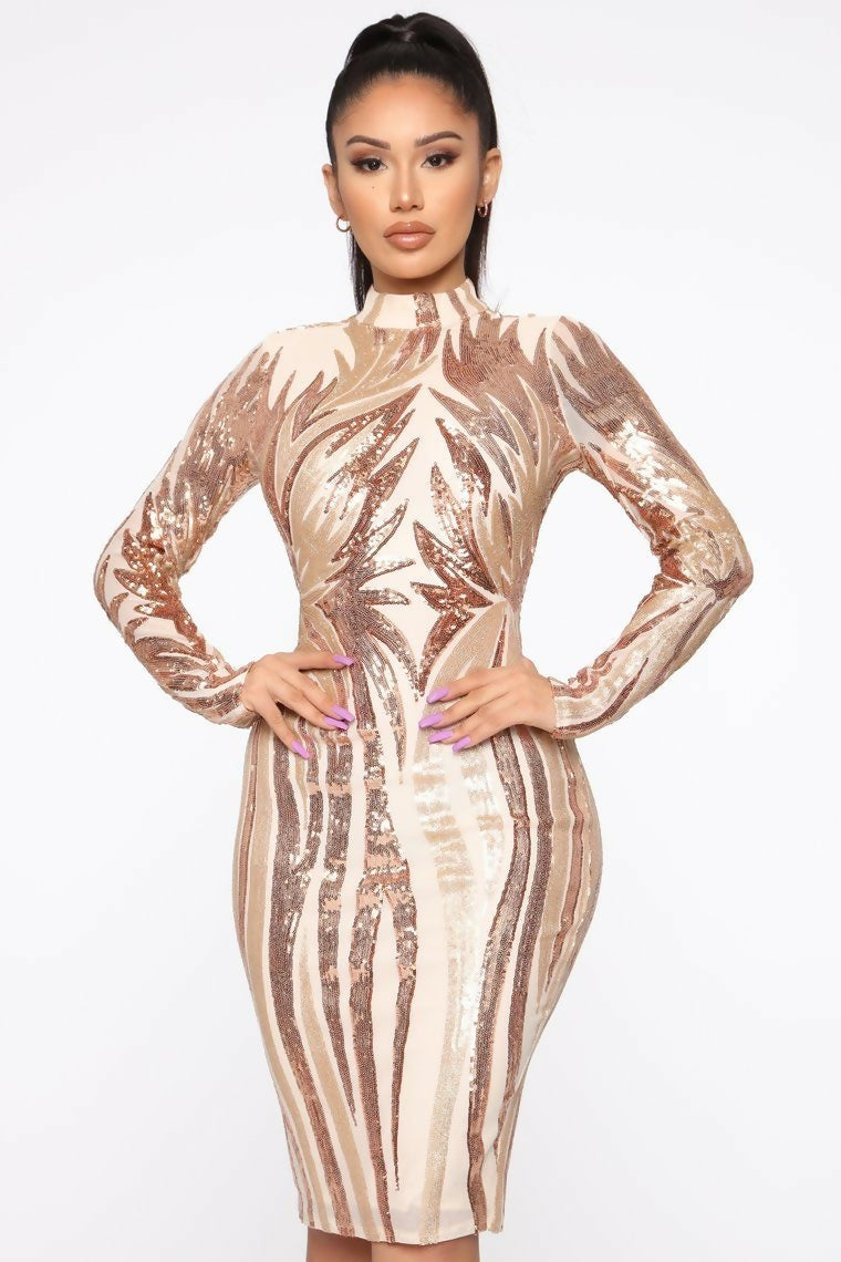 (NEW) Shine In The Light Sequin Midi Dress