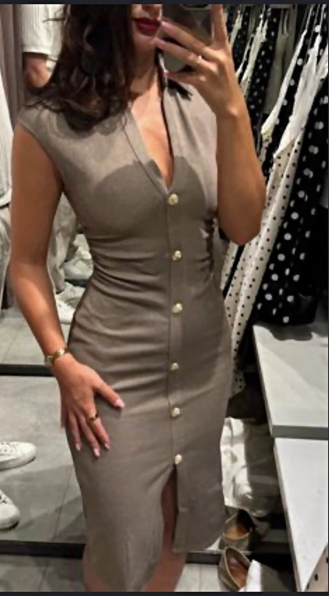 Zara Button Down Midi Dress