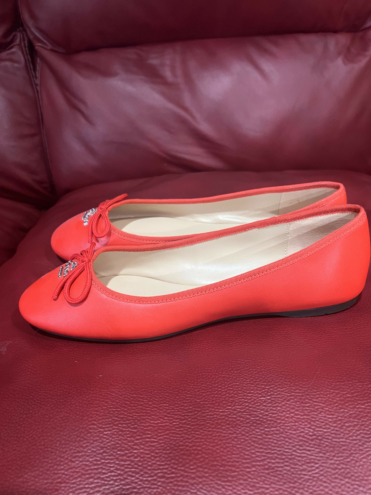 Red Coach ballet flats