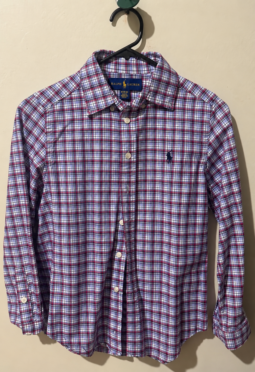 Polo Ralph Lauren Boys’ Plaid Button-Down Shirt – Size M (10–12)