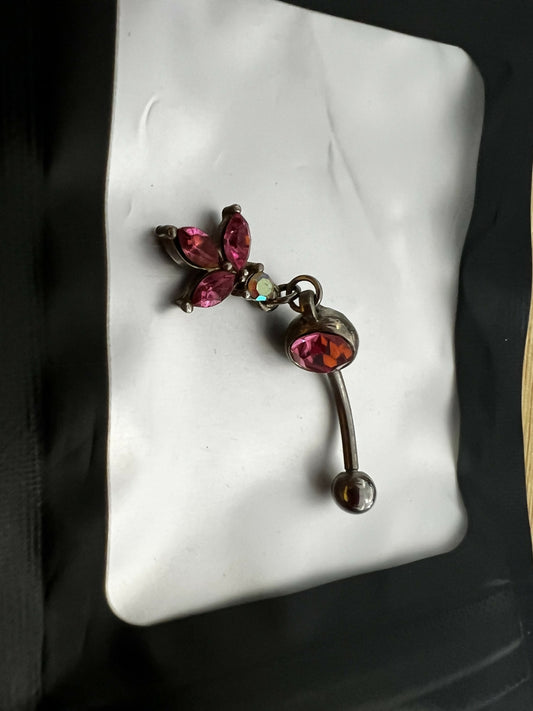 Pink Flutter Belly Ring