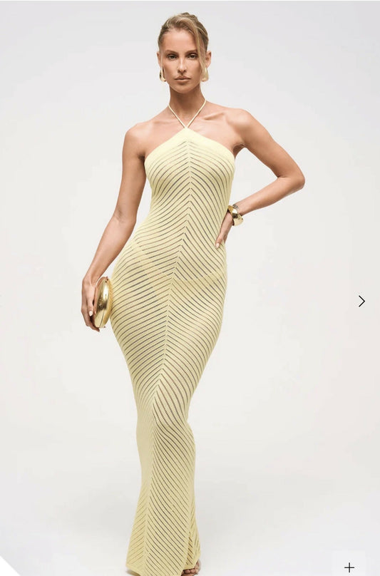 REMY Chevron knitted maxi dress