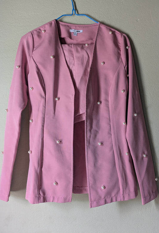 Fashionnova Pink Pearl Blazer and Short Set