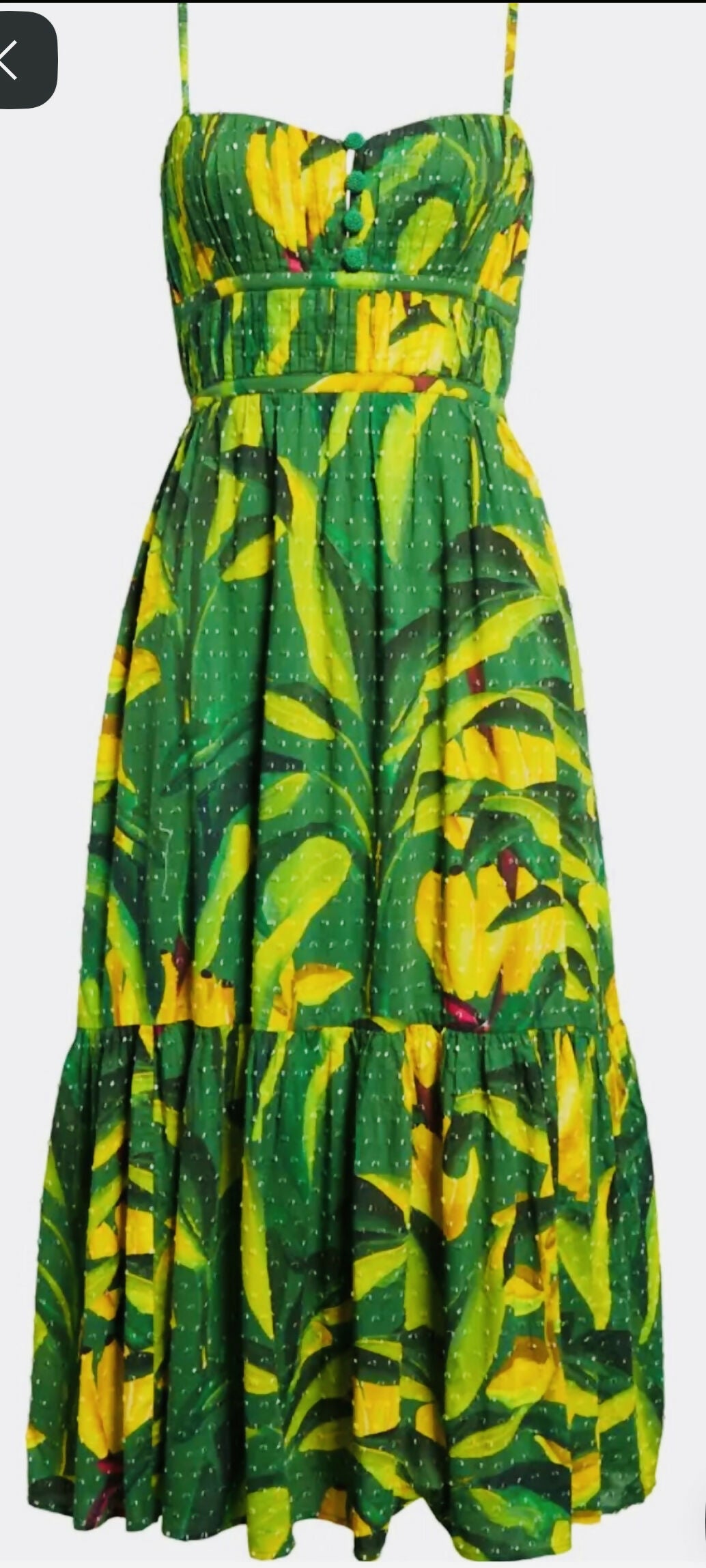 FARM Rio Banana Aquarela Cotton Midi Dress