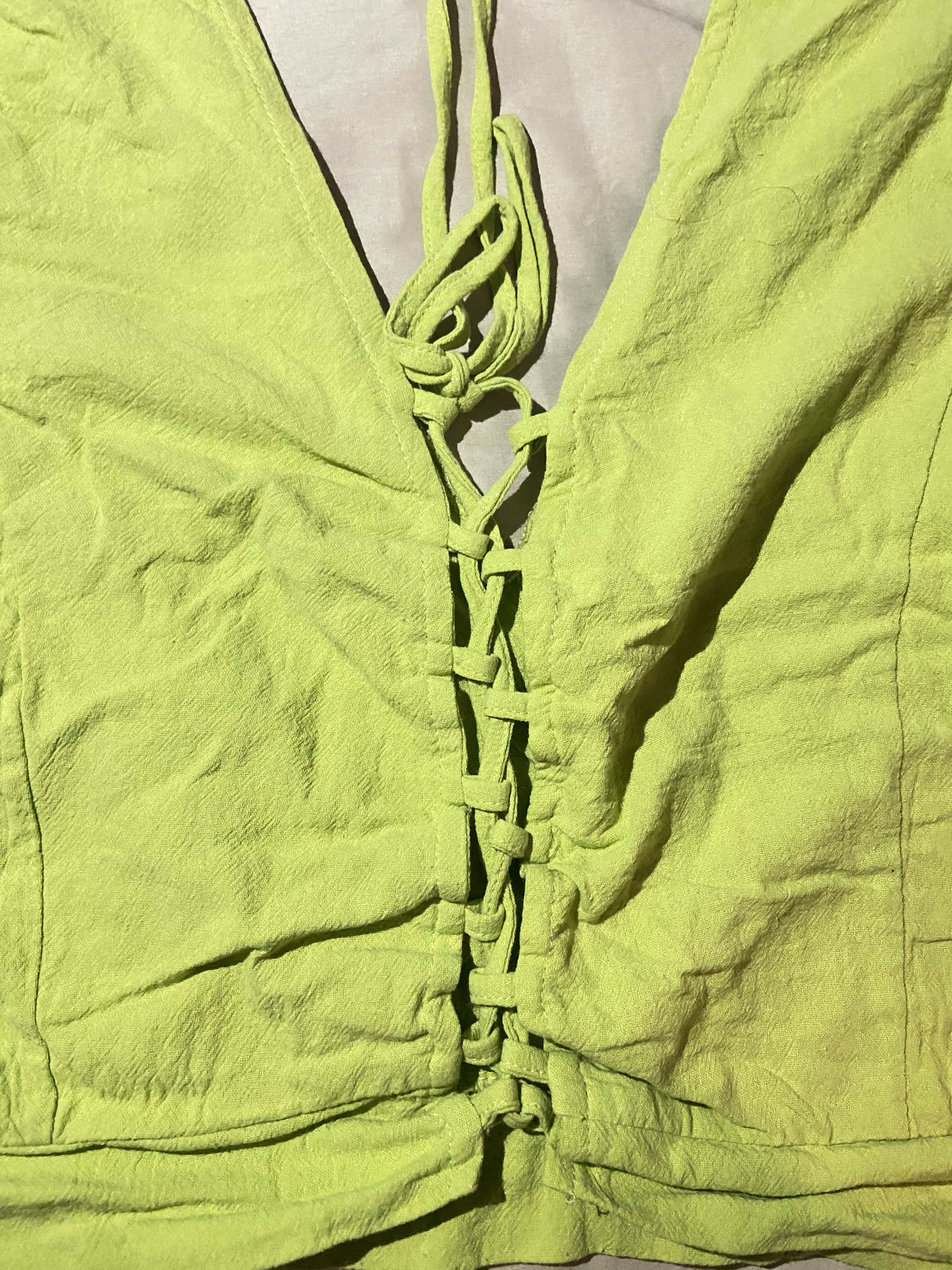 Green Sofia Cropped Blouse