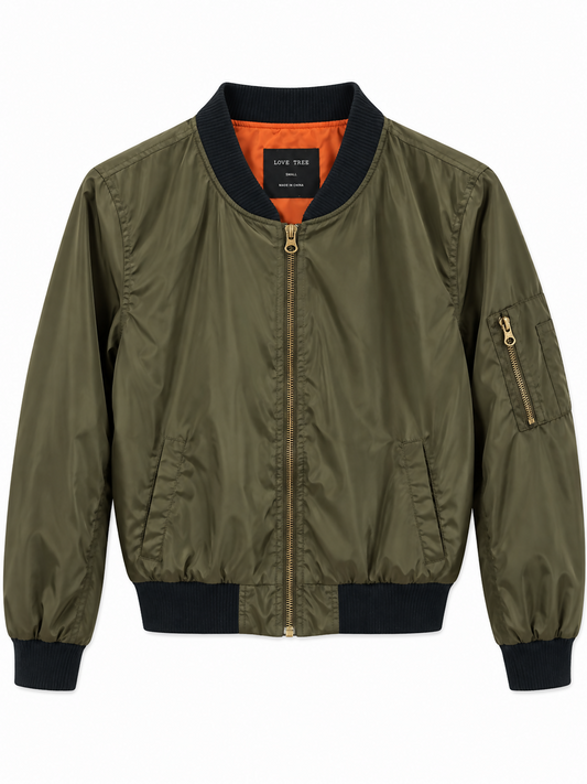 Army Green Bomber Jacket – Size S