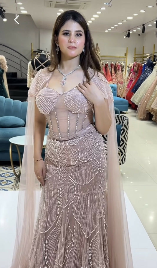 Pearl and diamond Lehenga