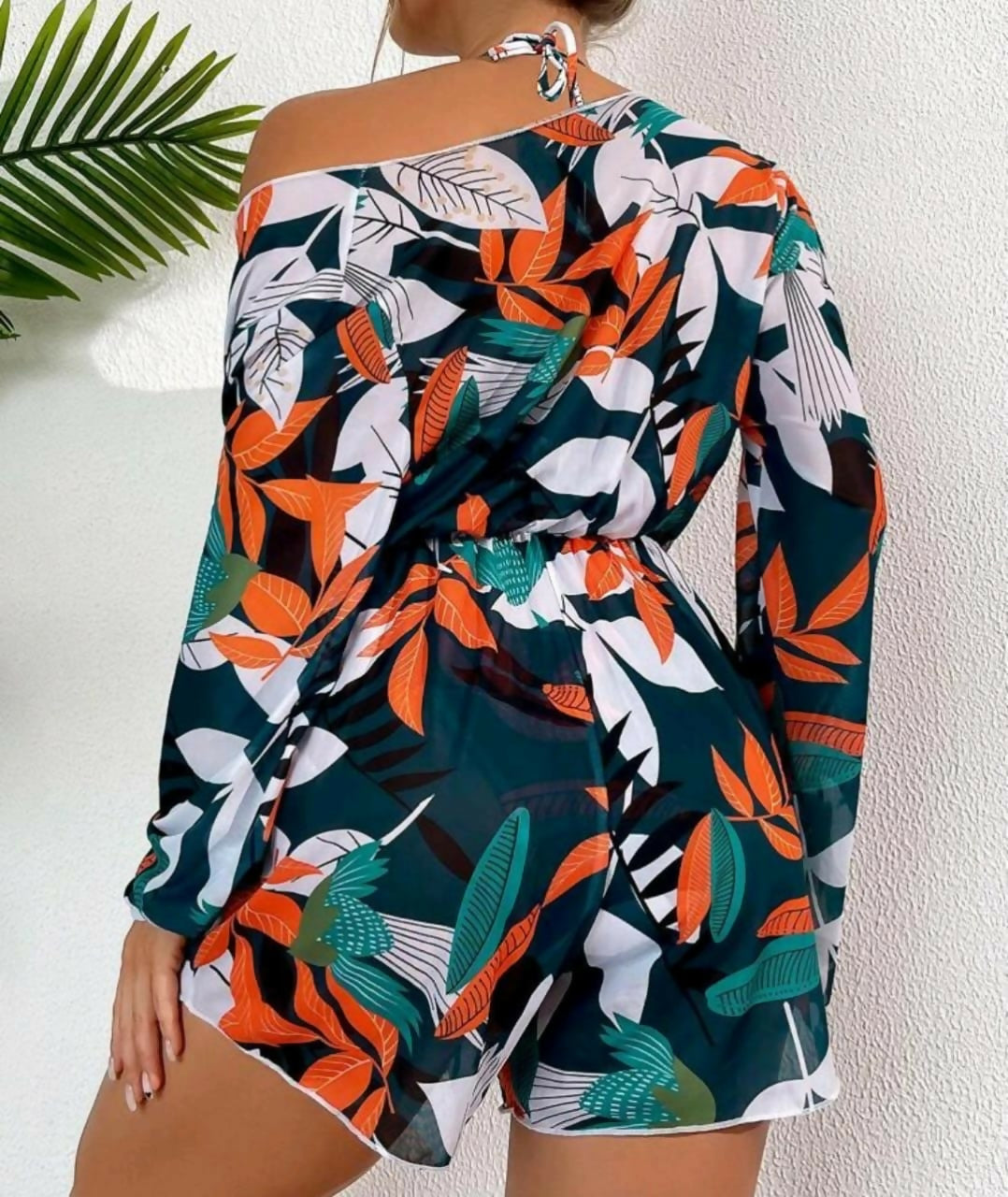 Tropical Print Beach CoverUp
