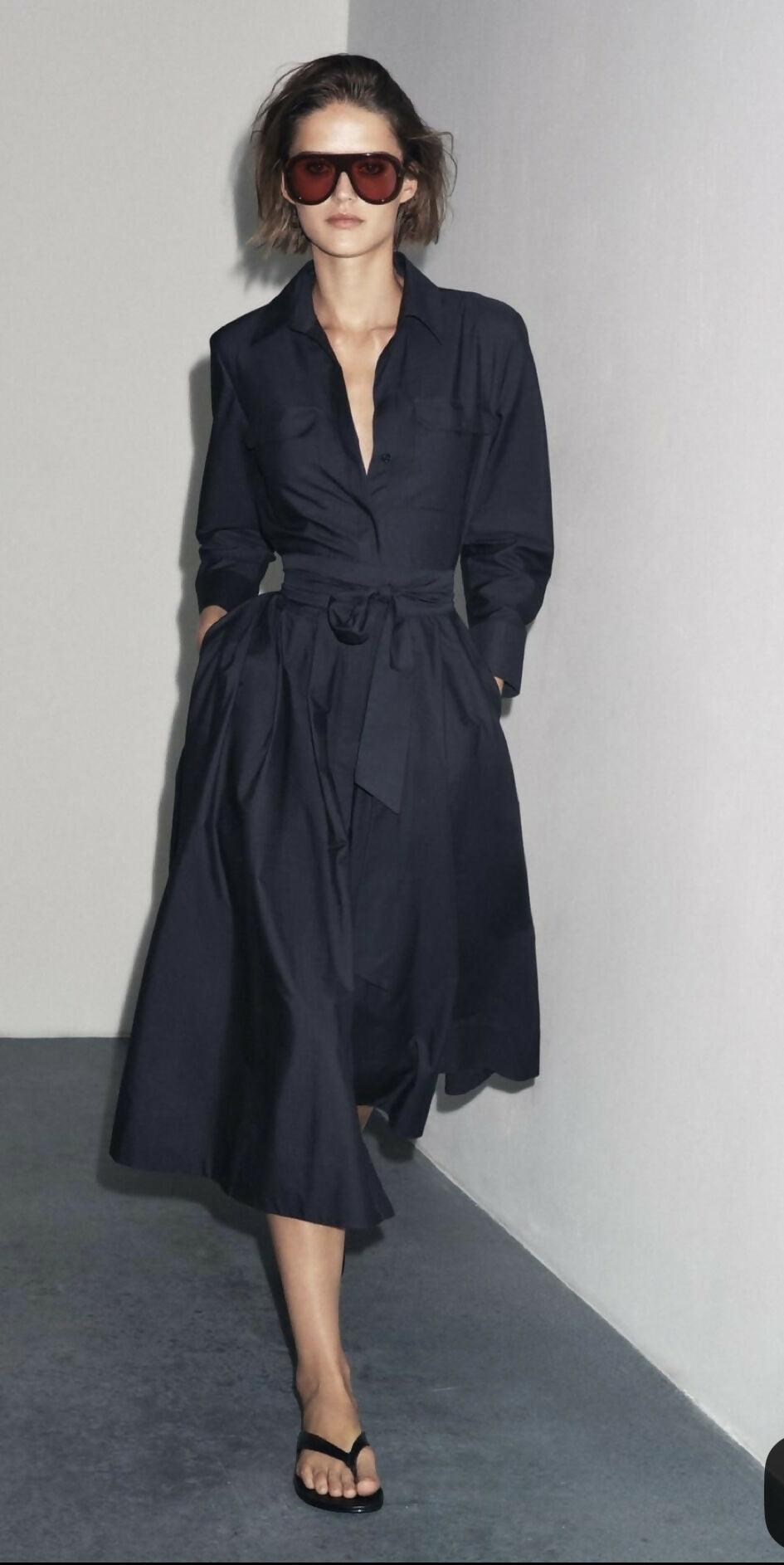 ZARA ZW COLLECTION POPLIN SHIRT DRESS