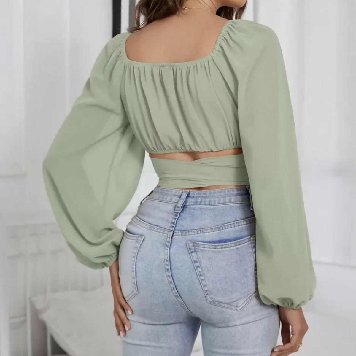 Tie Long Sleeve Top