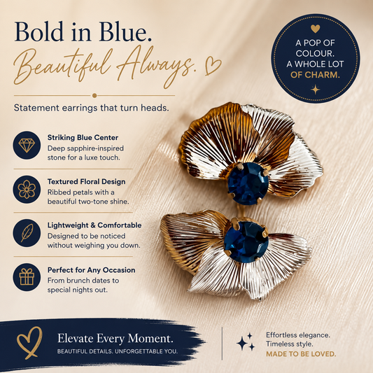 Sapphire Bloom Statement Earrings