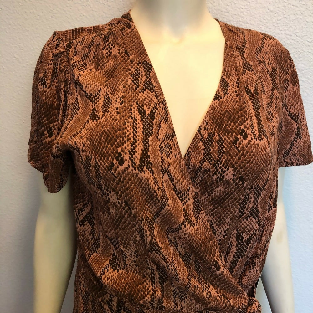 Express Snake Printed Wrap Dress
