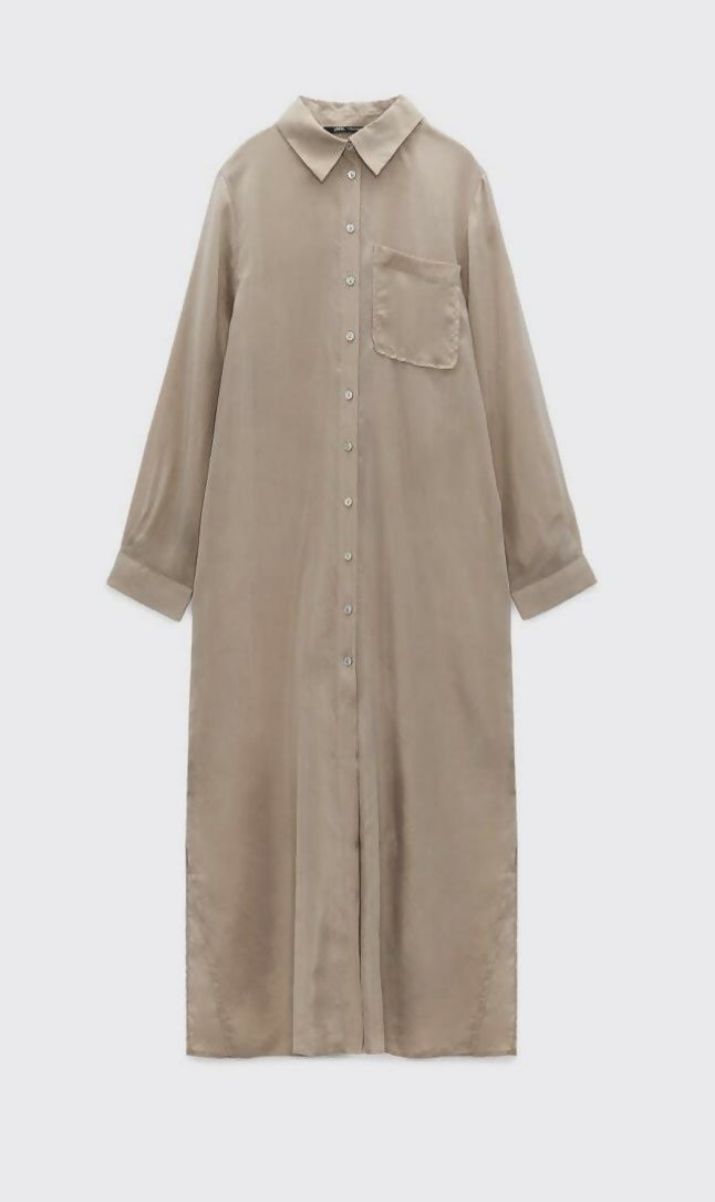 Zara Oversized Button-Down Shirt Dress / Tunic